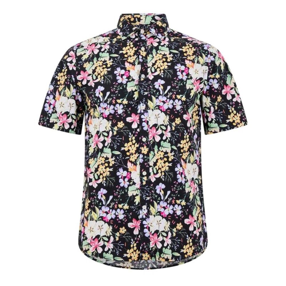 Replay Mens Floral Regular Shirt / Black/Multicolored